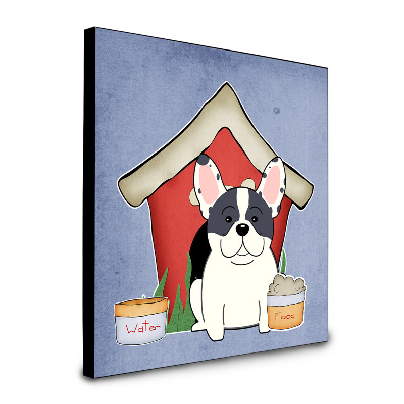 Panneau mural d’art collection dog house Scarvinia, Bouledogue français Piebald