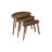 3-Piece Nesting Table Set, Brown, 25.2 x 18.5 x 17.3 inches | 100% MDF with 0.35 mm Membrane Coated Tops & Sturdy Wooden Legs | Perfect for Living Room, Modern Design, Space-Saving, Elegant & Functional