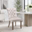 Chaise de salle à manger polyvalente en velours avec pattes en bois et garniture cloutée-561113977