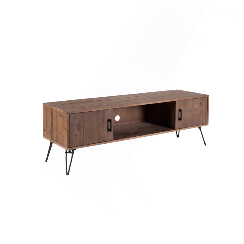 Meuble télé en bois récupéré de style industriel avec meuble de rangement pour salon