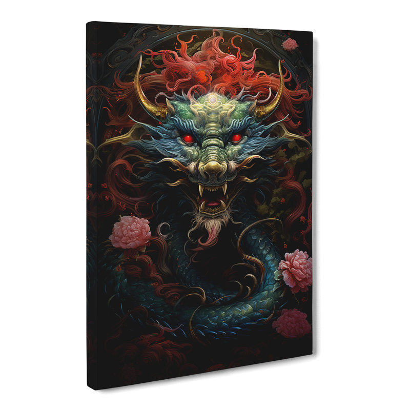 Chinese Dragon Baroque - Print, 76cm H x 50cm W x 3cm D