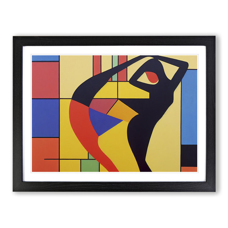 Abstract Woman Dancer Vol.3 - Framed Print, 25cm H x 34cm W x 2cm D, Black