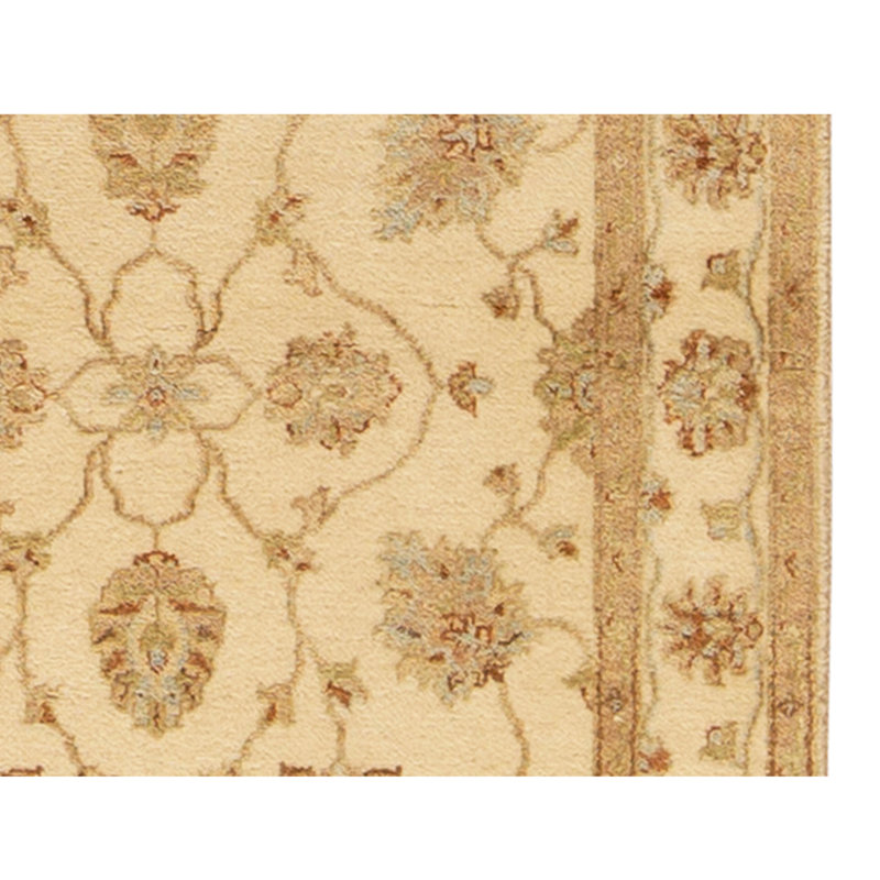 Hand Knotted Wool Area Rug in Beige