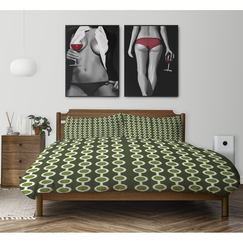 Polyester Channel Geometric Shapes Comforter, King Comforter + 2 King Pillowcases