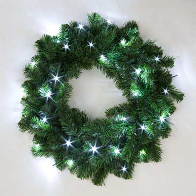 Faux Lighted PVC 21.65cm Christmas Wreath