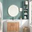 Meuble-lavabo moderne peu encombrant avec panneau de fibres à densité moyenne et lavabo en résine pour salle de bain contemporaine