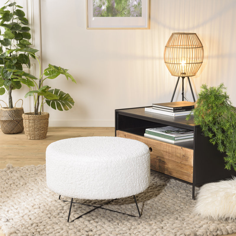 Actis 54Cm Wide Round Footstool Ottoman