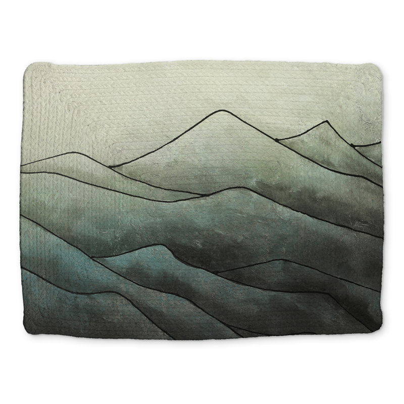 White Contemporary Mountains Braided Placemat | In the Waves