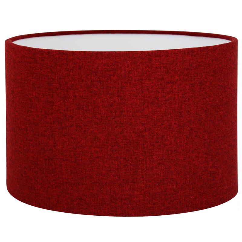 Linen Drum Lamp Shade ( Screw On ), 17.5cm H x 25cm W x 25cm D, Wine