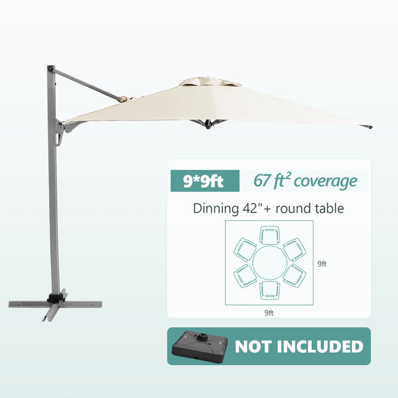 Parasol en porte-à-faux 9 pi, Beige