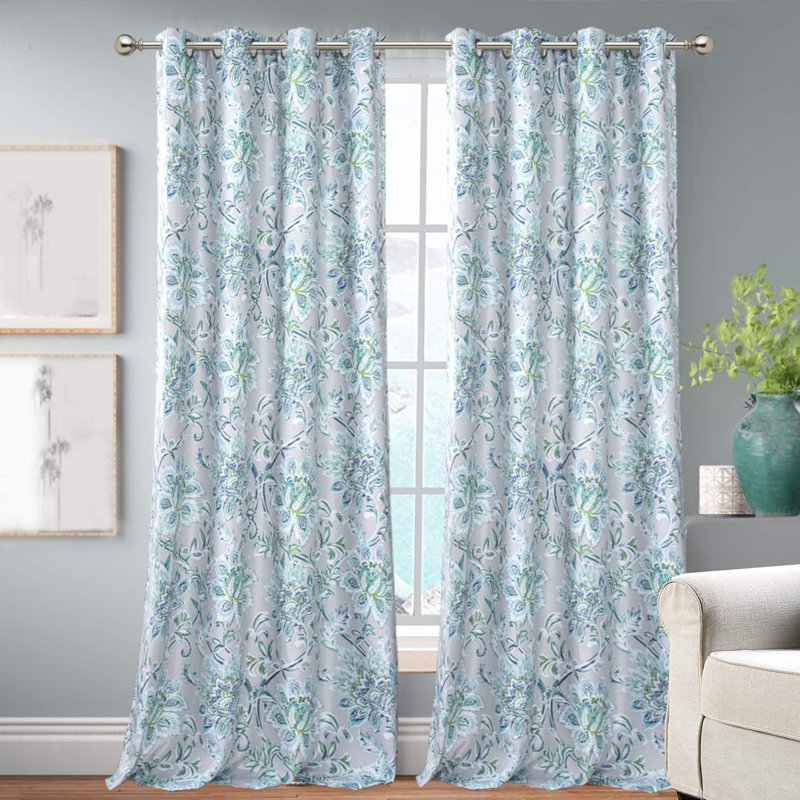 Zebrowski Floral Paisley  Blackout Curtains for Living Room Bedroom Lined Grommet Window Drapes Thermal Farmhouse Jacobean Curtains 2 panels