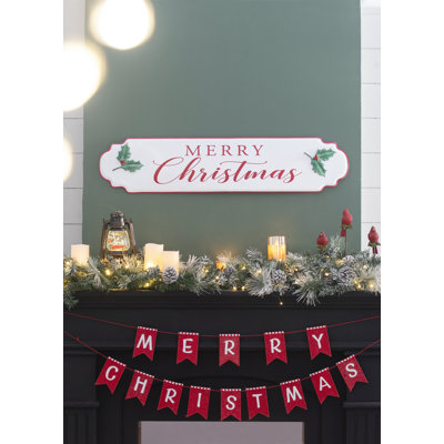 42X9.3" Merry Christmas Sign Wall Decor