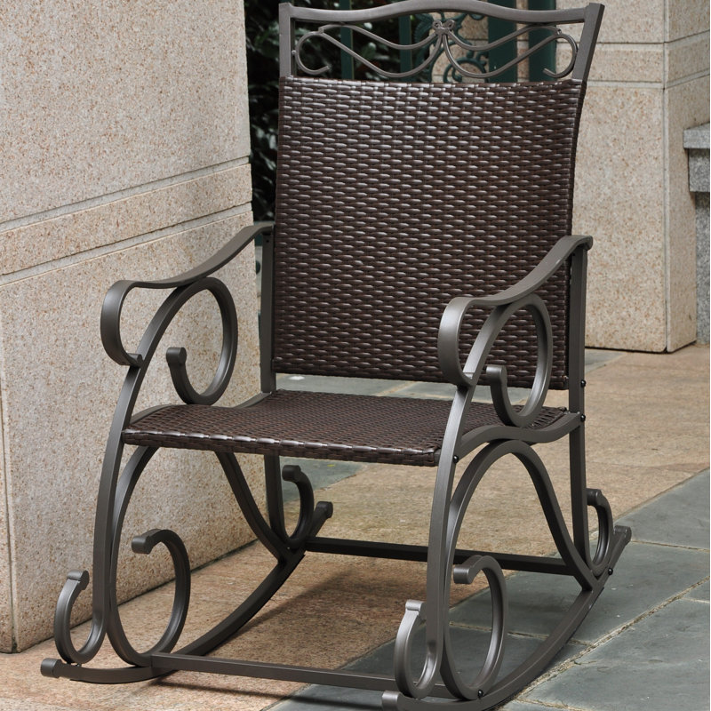 Fauteuil oscillant en résine et acier Nome, Chocolat