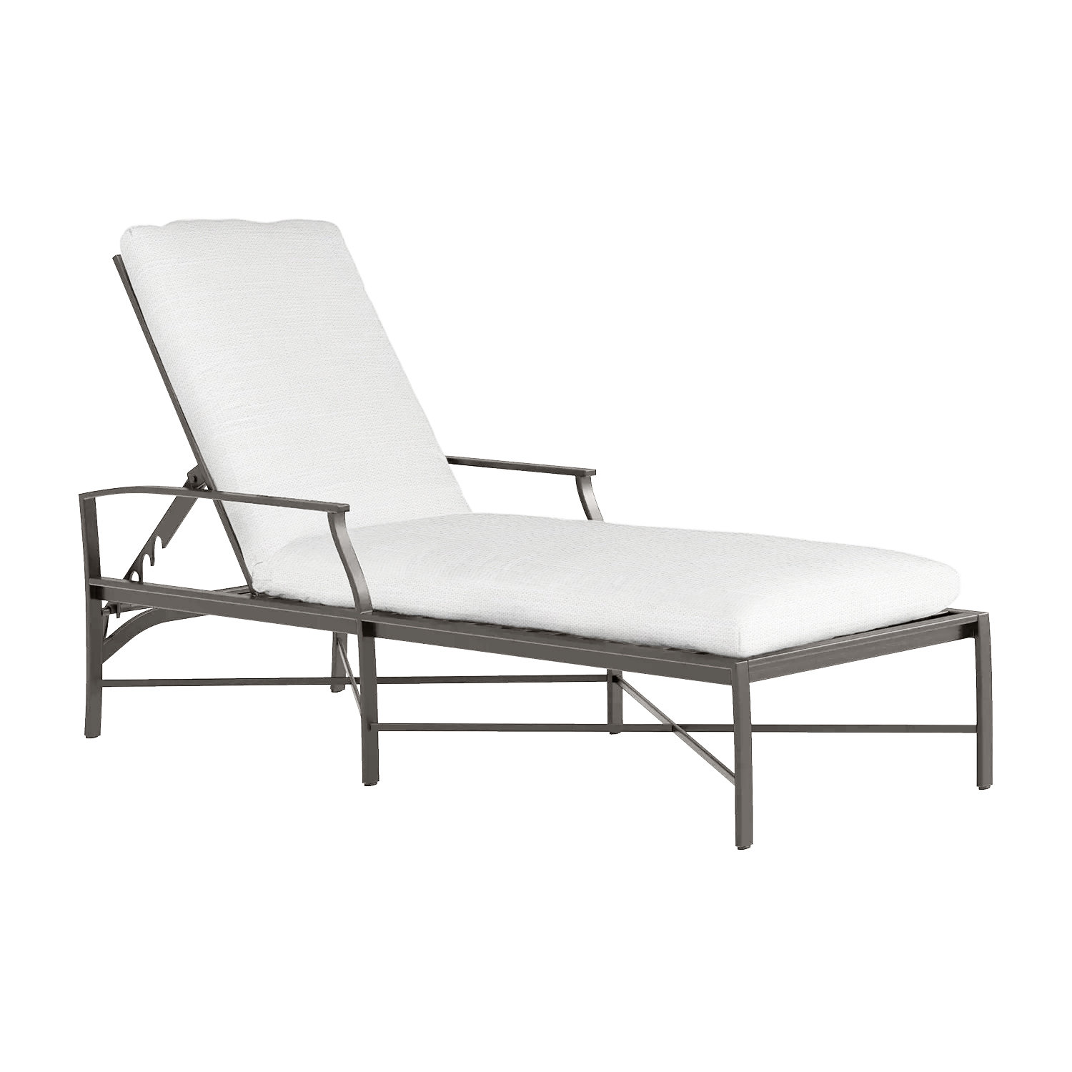 Monaco 28" Patio Chaise Lounge, Rollo Lace InsideOut® Linen, Welt, Slate Gray