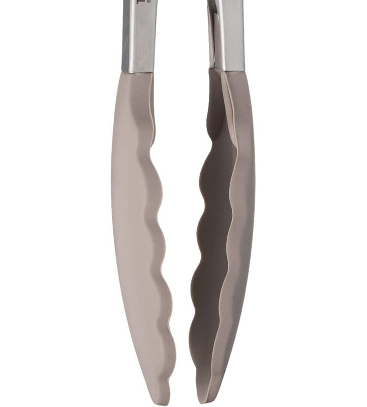 Ensemble de 2 pinces en silicone Tovolo Elements de 9 et 12 pouces pour la cuisson et les grillades, gris chaud et gris anthracite