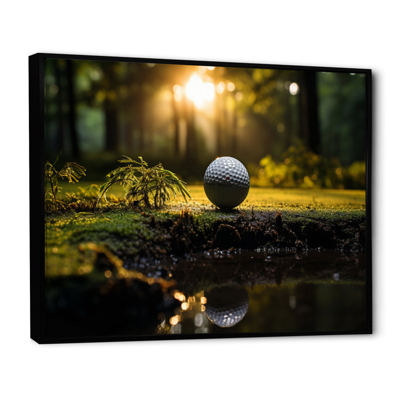 Golf Precision Putt II - Sports Canvas Art Print, H 16 po x l 32 po, Cadre flottant noir