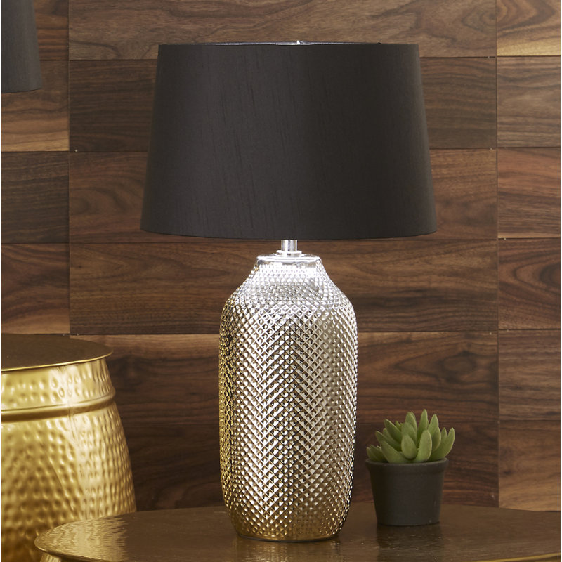 Soler Ceramic Table Lamp, Silver