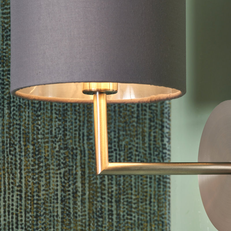Sundari Armed Sconce, Brushed Silver, Gray