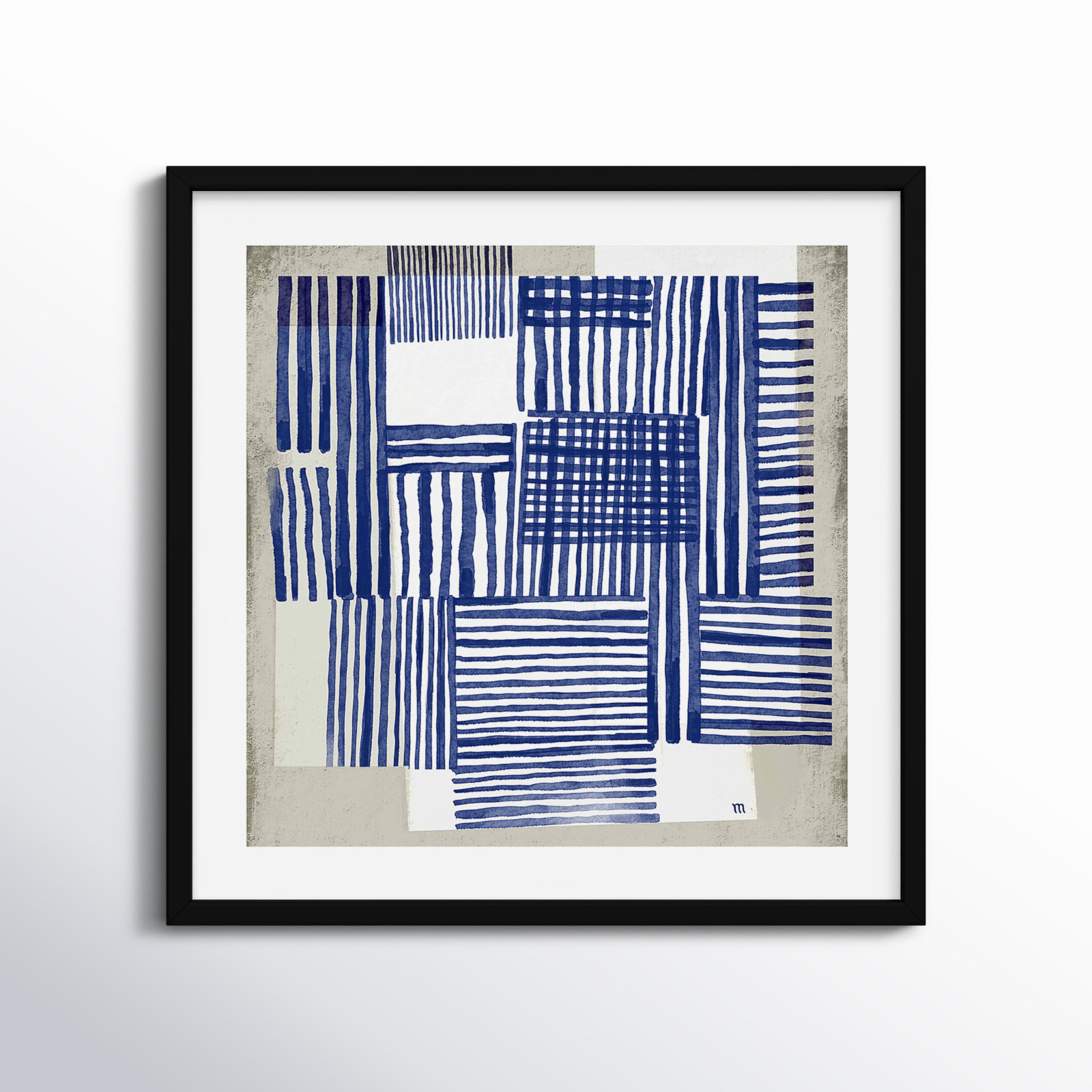 Book Shelf Painting by Marco Marella, Black Framed, 24" H x 24" W x 1.25" D