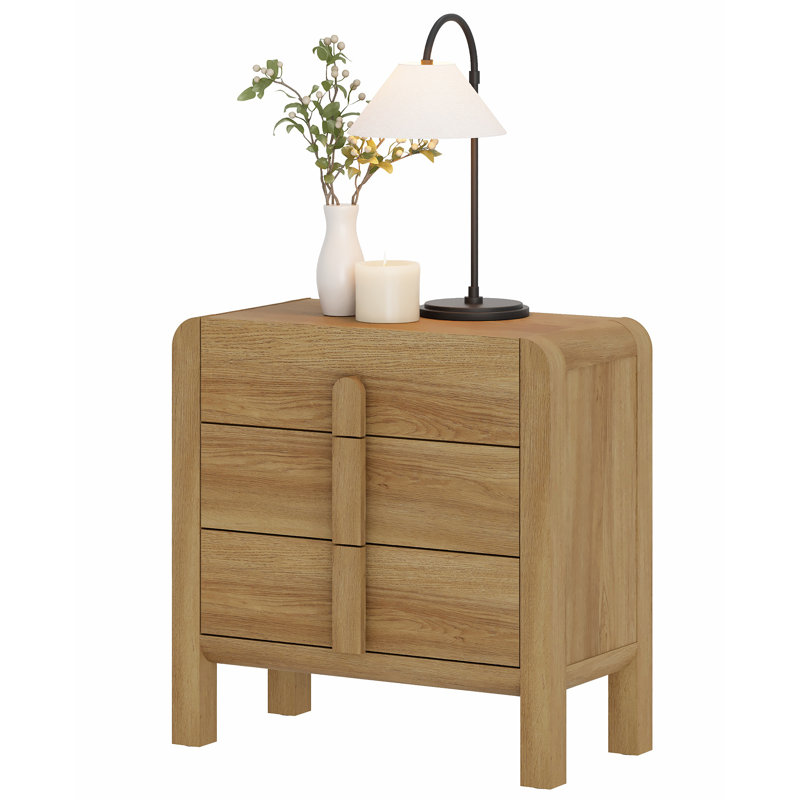Commode 3 tiroirs Adora Modern, Noyer