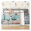 Lit superposé simple avec glissade, escalier de rangement, lit superposé en bois de pin avec garde-corps de sécurité, gris-106373867