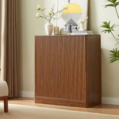 31.5-Inch Modern Wavy Sideboard, Curved Contour Design Storage Cabinet, 2-Door Cabinet With Storage Function, Suitable For Kitchen/Bedroom/Living Room