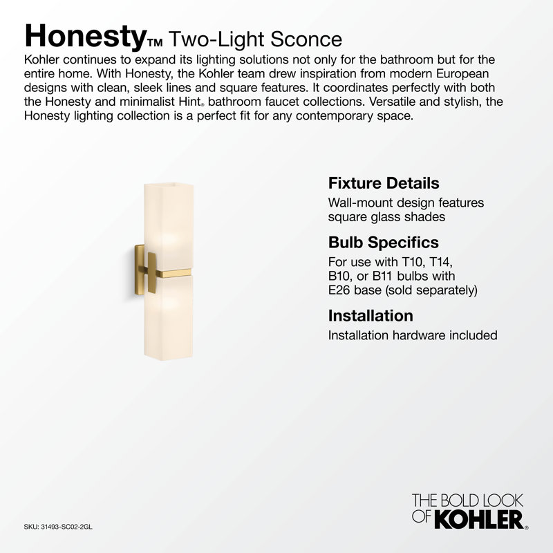Honesty Two-Light Sconce, Polished Chrome