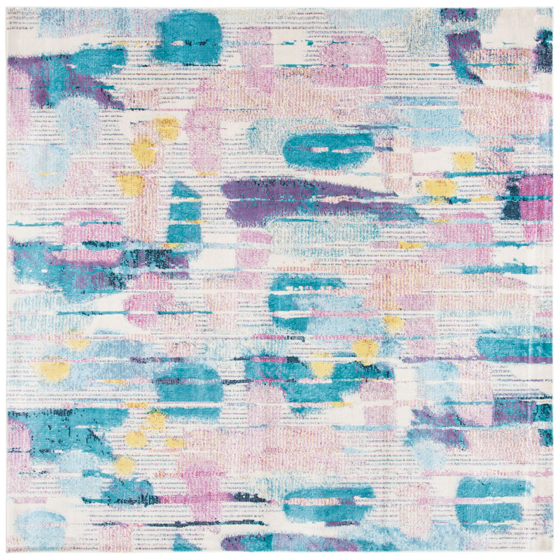 Ofrath 300 Performance Abstract Rug, Square 8'