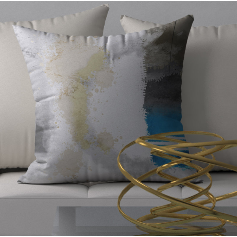 Abstract Reversible Throw Pillow, 24" x 24"