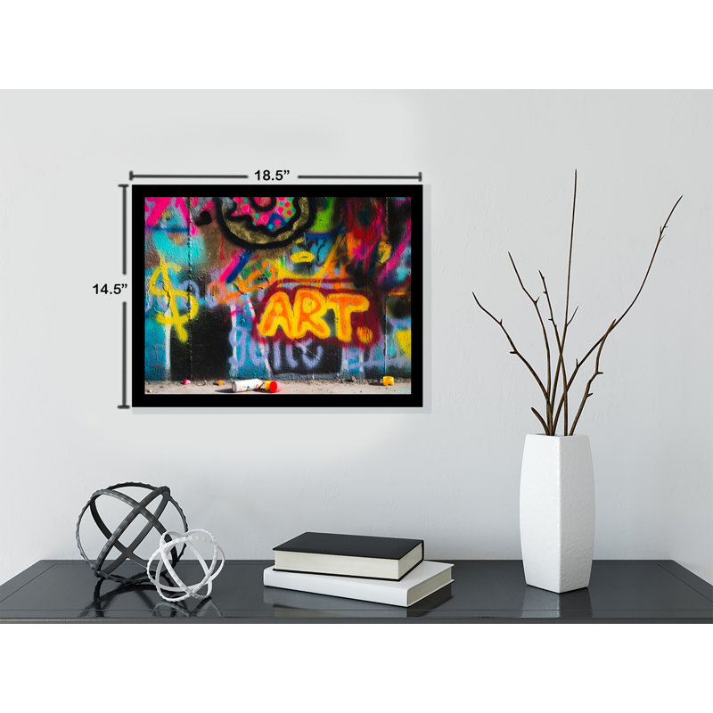 « abstract city pulvérisation, art graffiti », reproduction de photo encadrée, H 16 po x l 12 po x p 1 po