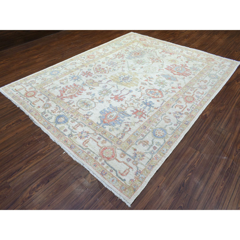 Tapis ivoire en laine noué à la main 8 po 1 po x 10 pi 2 po 6C4922BF62E64AC28201FF4D61963D25