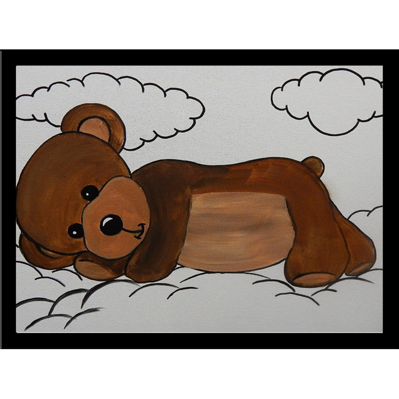«Teddy», reproduction de peinture acrylique encadrée, H 14,5 po x l 18,5 po, Cadre noir, Sans mat