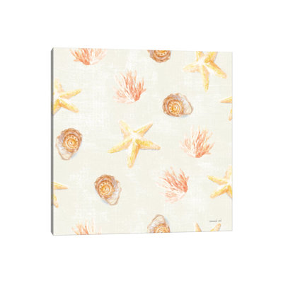 Beach Cottage Floral Pattern IIB by Danhui Nai - Wrapped Canvas Gallery-Wrapped Canvas Giclée