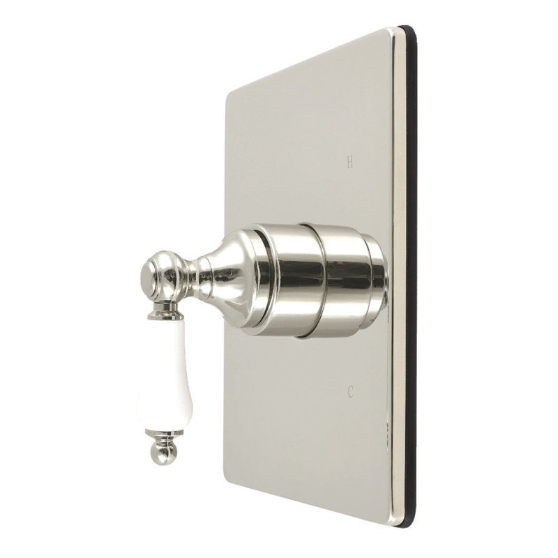 Kingston Brass Demure Single-Handle Pressure Balanced Tub and Shower Faucet Valve and Trim Kit, Polished Nickel