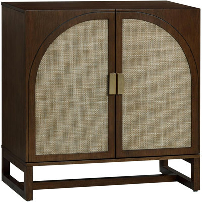 Armoire de rangement d'appoint avec portes en rotin Paxton Boho