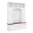 Hall Tree With Golden Hooks And Handles, Practical Entryway Walnut Bench With Adjustable Shelves, Farmhouse Wooden Style Coat And Shoe Rack-117046077
