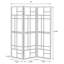Paravent à 3 panneaux blanc et brun rouge pour une présentation polyvalente, tissu en bois d'hévéa, aspect multidimensionnel, utilisation de l'espace de 52 pouces de large, structure en bois, élégant
