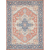 Exquisite Rugs Richmond Serapi Handmade Hand-Tufted New Zealand Wool On Canvas Red/Blue Area Rug