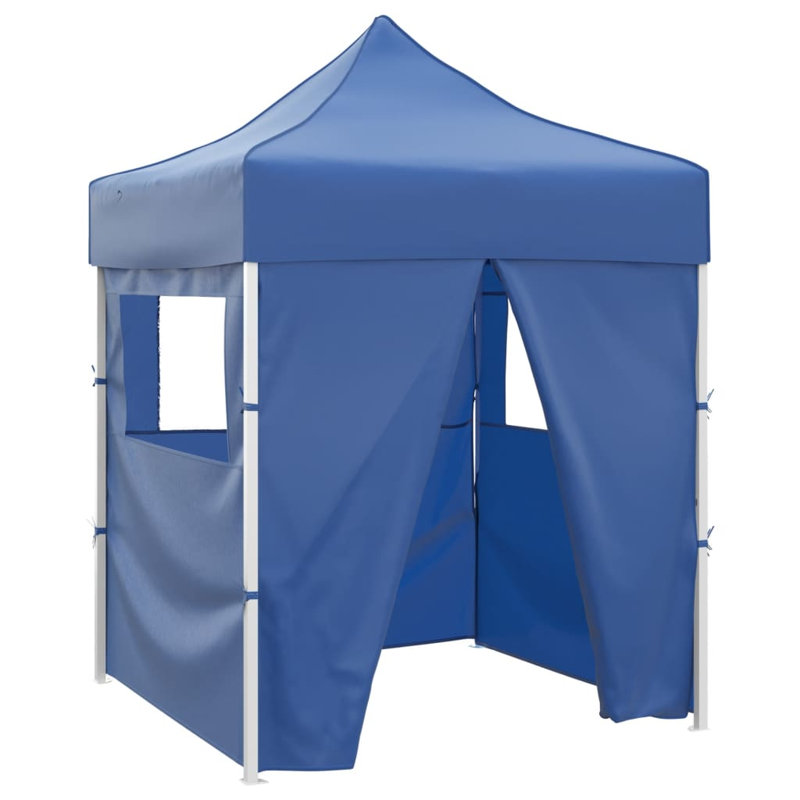 3m x 3m Steel Pop-Up Party Tent, 200cm W x 200cm D, Blue