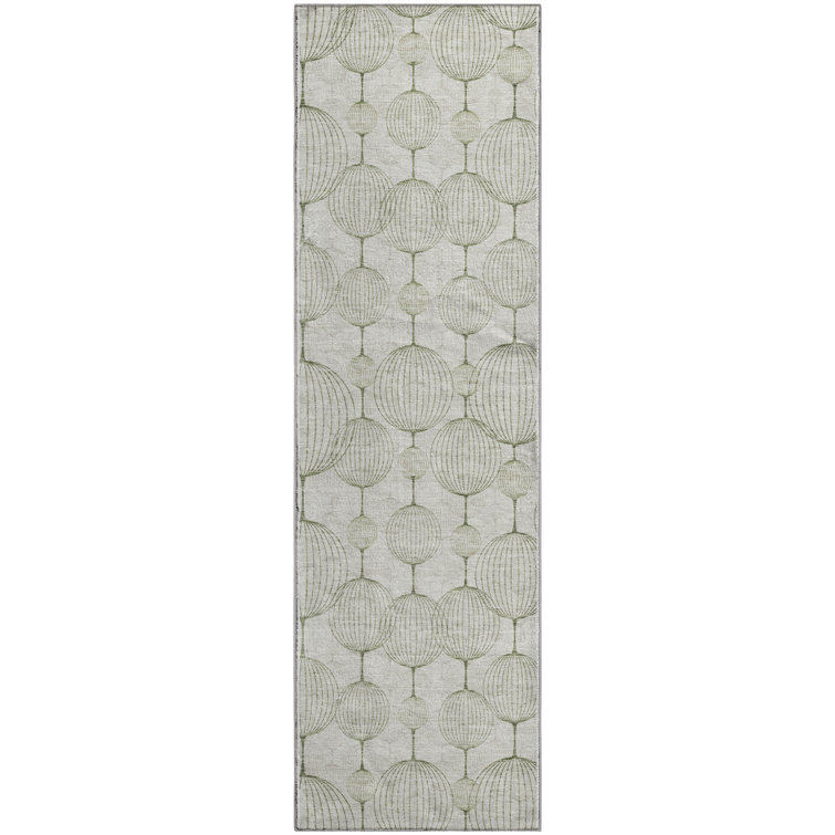 Premium Machine Washable Prisco Green Rug