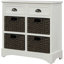 Armoire de rangement avec deux tiroirs et quatre paniers en rotin classique-40374728