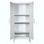Armoire de rangement en métal avec portes galbées et tablettes réglables, armoire en acier multifonctionnelle pour chambre à coucher, salon, cuisine, bureau-1539308081