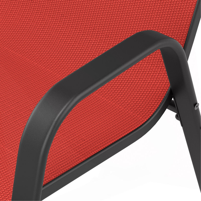 Ensemble de chaises de salle à manger d'extérieur 6 pièces, siège ergonomique large, capacité de 350 lb par chaise, structure en métal Teslin imperméable et résistante à la rouille, idéale pour la terrasse, le jardin, la salle de banquet et l'utilisation commerciale