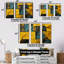 Cube abstrait jaune et vert - Collages abstraits, art mural-2078366172-2078366174