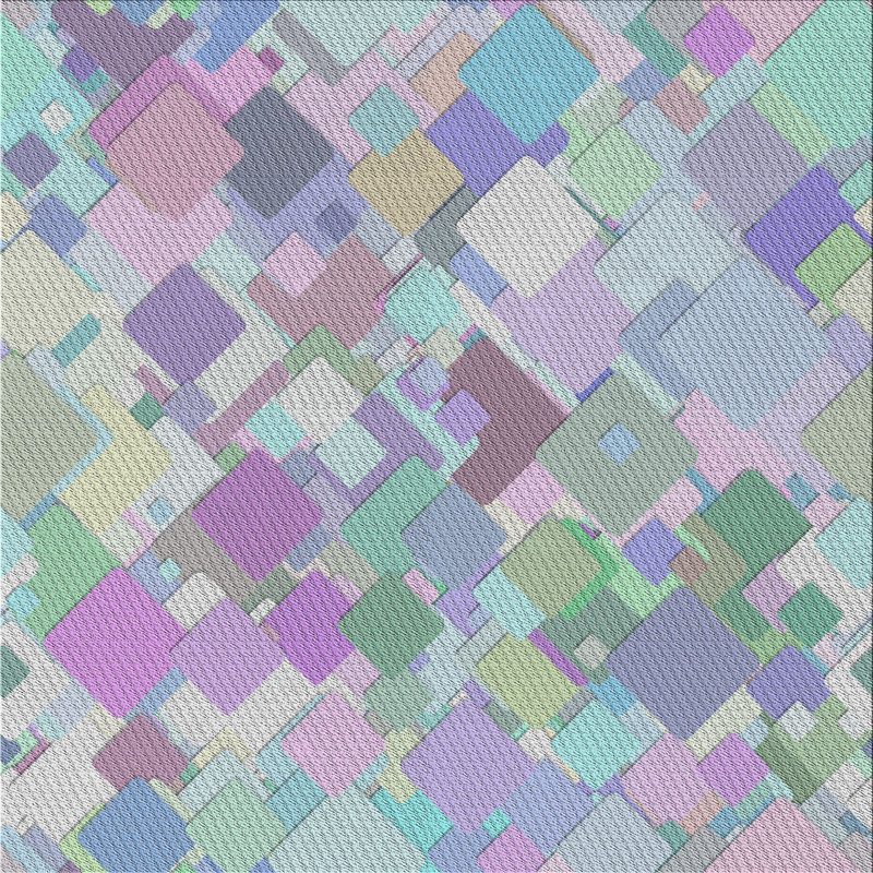 Tapis à motif géométrique vert, Carré 8 pi