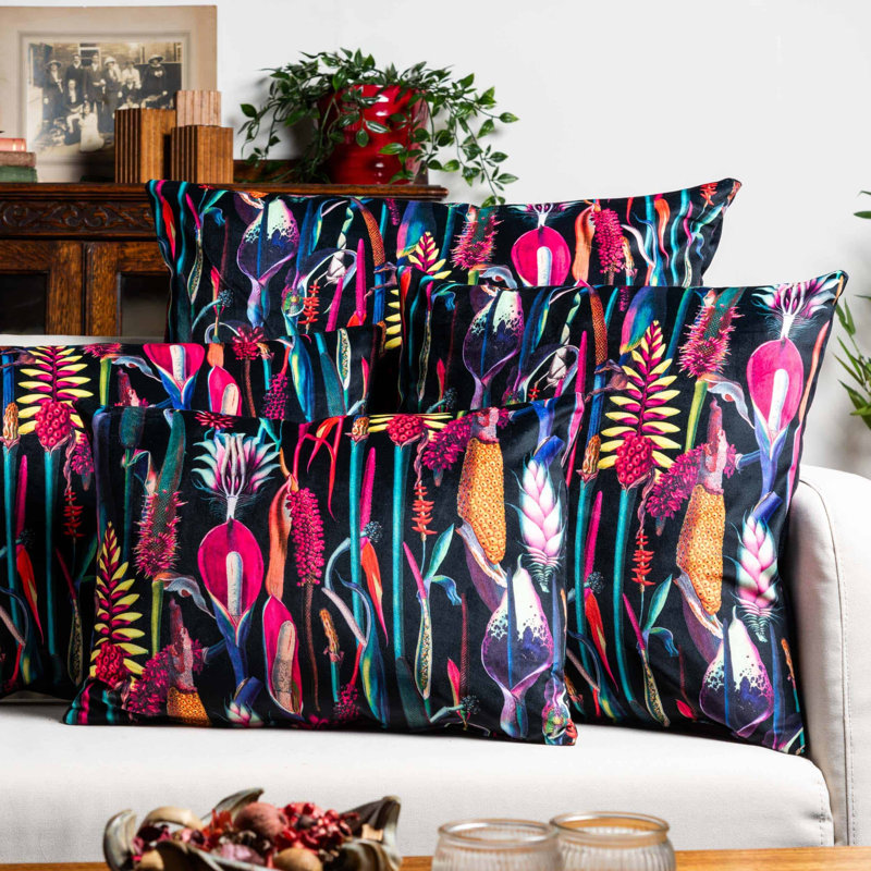 Floral Cushion, 43x30cm, Synthetic filled