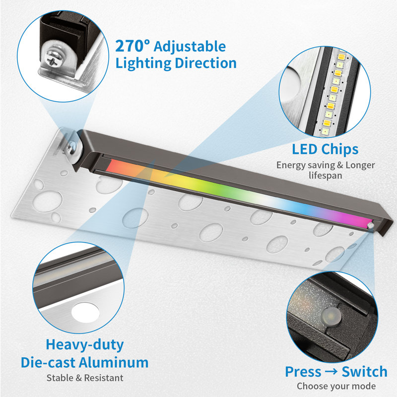 12 po DEL Hardscape Step Light Low Voltage Température de couleur sélectionnable - 8PK