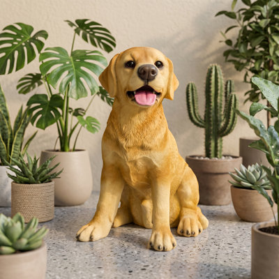 Statue Labrador Retriever, une sculpture de chien réaliste, parfaite pour la décoration de la maison et du jardin, faite de résine.