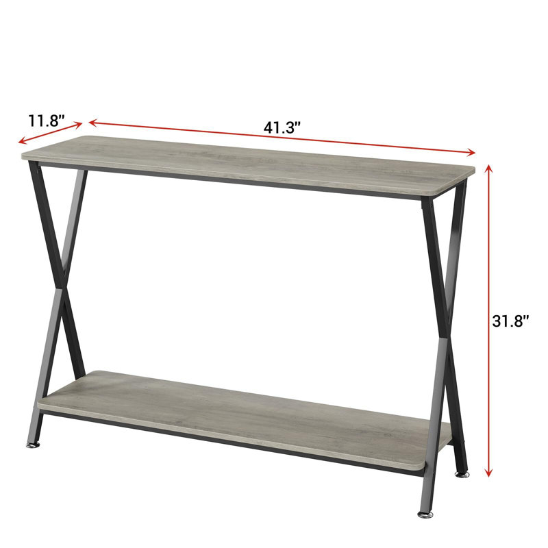 Narrow Console Table, 41" Wide Behind Couch Table, 2 Tier Entryway Tables with Storage Shelf for Living Room