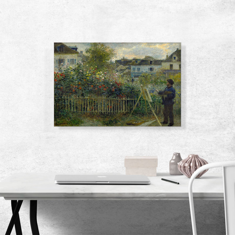 Monet, peinture de son jardin à Argenteuil, 1873 par Pierre-Auguste Renoir, reproduction d'art sur toile tendue